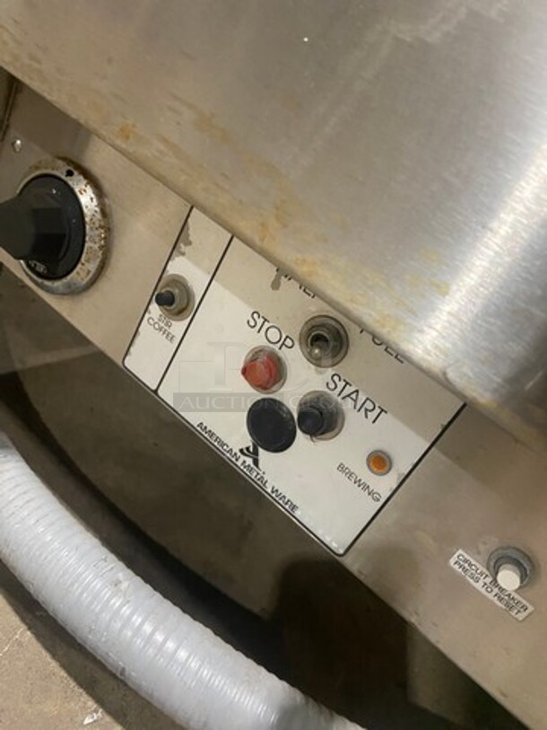 American Metal Ware! All Stainless Steel! Dual Coffee Brewer! With Hot Water Line! On Legs! Model 8103E Serial 106166! 120/208V 1 Phase! - Image 8 of 11