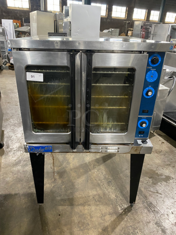 Duke Commercial Natural Gas Powered Convection Oven! With View Through Doors! Metal Oven Racks! All Stainless Steel! On Legs! Model: 6/13