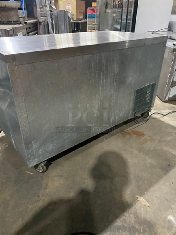 COOL! Leader Commercial 3 Door Lowboy/ Worktop Cooler! With Poly Coated Racks! All Stainless Steel! On Casters! Model: LB60SC SAN: GX02C1836 115V 60HZ 1 Phase - Image 3 of 8
