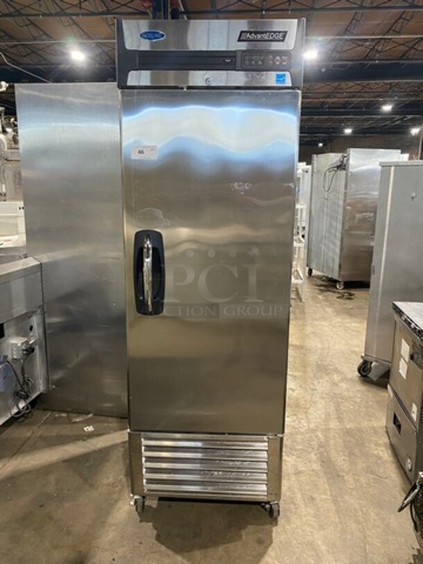 COOL! Norlake Commercial Single Door Reach In Freezer! With Poly Coated Racks! All Stainless Steel! On Casters! Model: F23S SN: 14040007 115V 60HZ 1 Phase