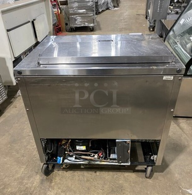 SWEET! True Commercial Refrigerated Sandwich Prep Table With 2 Door Storage Underneath! All Stainless Steel! On Commercial Casters! MODELTSSU3608 SN:8815688 - Image 3 of 9