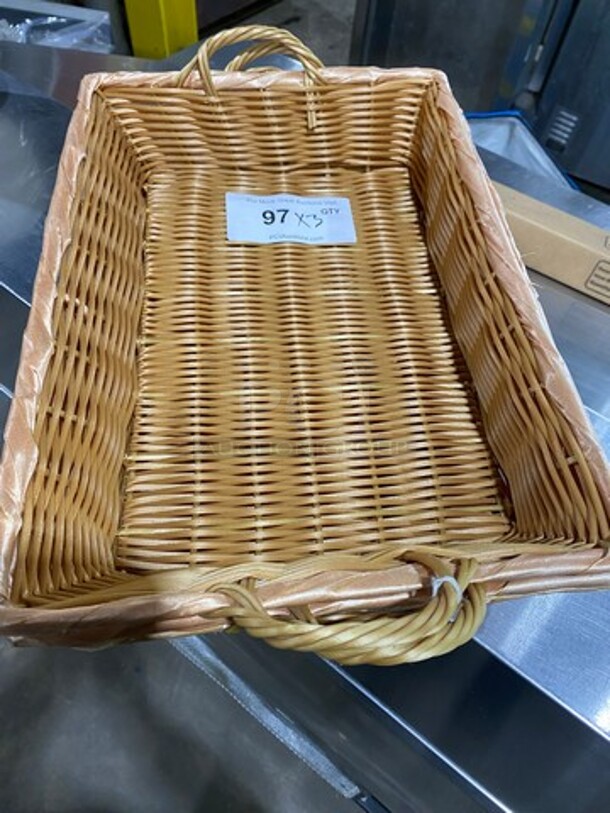 Multi-Purpose Use Woven Baskets! With Side Handles! 3x Your Bid!