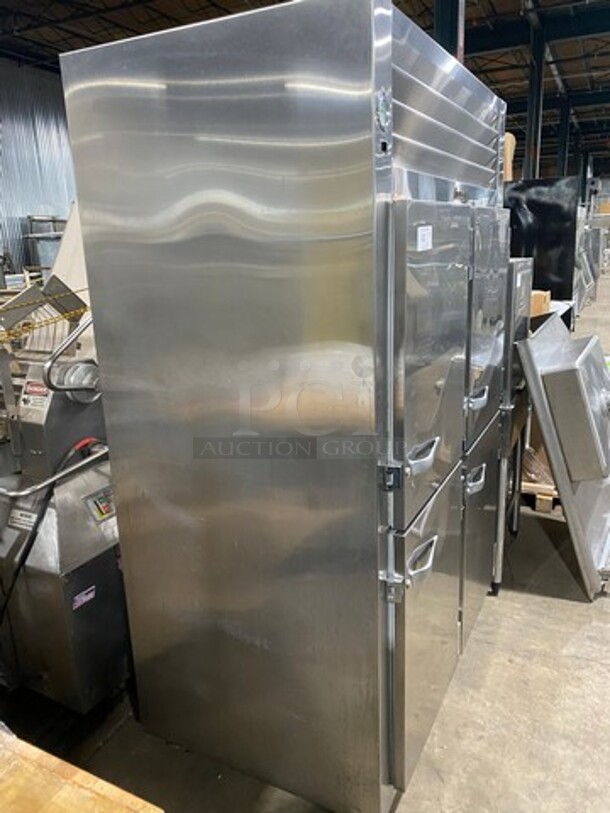 Traulsen Commercial 4 Split Door Reach In Cooler! With Poly Coated Racks And Built In Pan Racks! All Stainless Steel! On Casters! Model: AHT232NUT122 SN: T722770L99 115V 1 Phase - Image 2 of 12