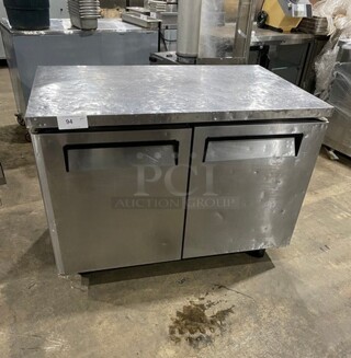 Turbo Air Commercial 2 Door Lowboy/Worktop Freezer! With Poly Coated Racks! All Stainless Steel! On Casters! Model: MUF48 