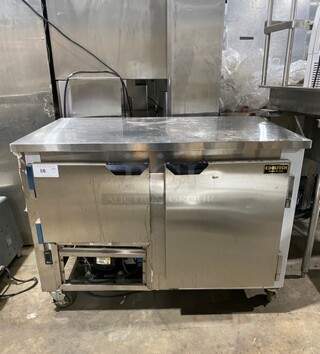 2017 Cool Tech Commercial 2 Door Lowboy/Worktop Freezer! All Stainless Steel! On Casters! MODEL CUST-48LB-F SN: 64417 120V