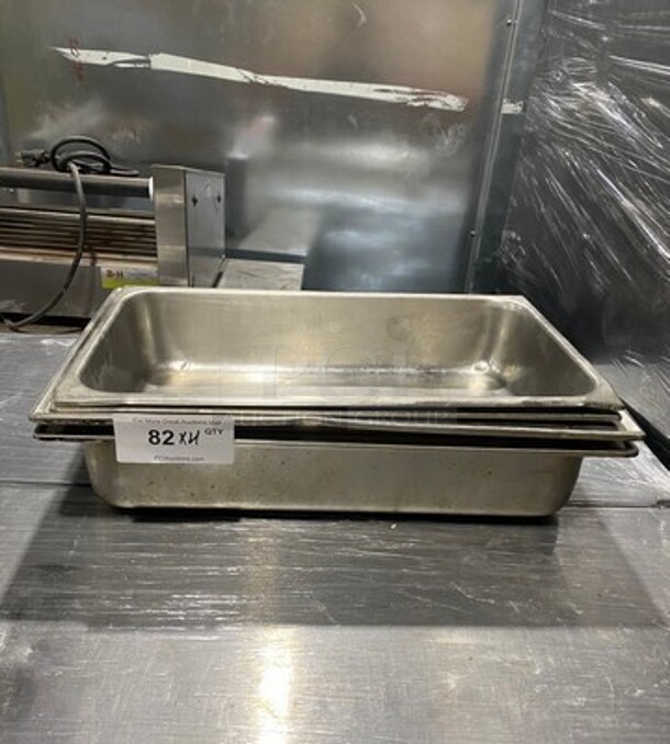 Assorted Size Commercial Steam Table/ Prep Table Food Pans! All Stainless Steel! 4x Your Bid! - Image 1 of 6