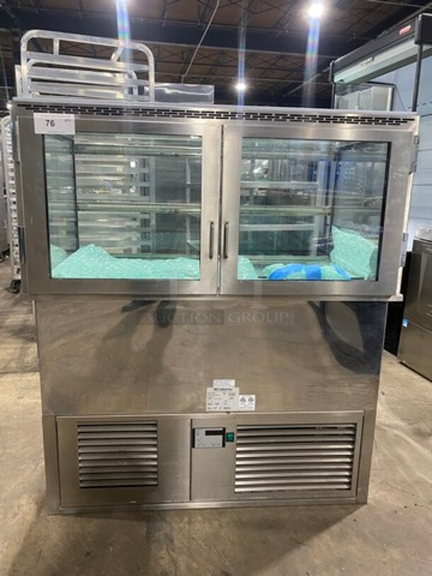 GREAT! NEW! RPI Commercial Refrigerated Show Case Merchandiser! With Rear Access Doors! Stainless Steel Body! With Legs! Model: VICD320RSQSC SN: 02163869 115V 60HZ 1 Phase