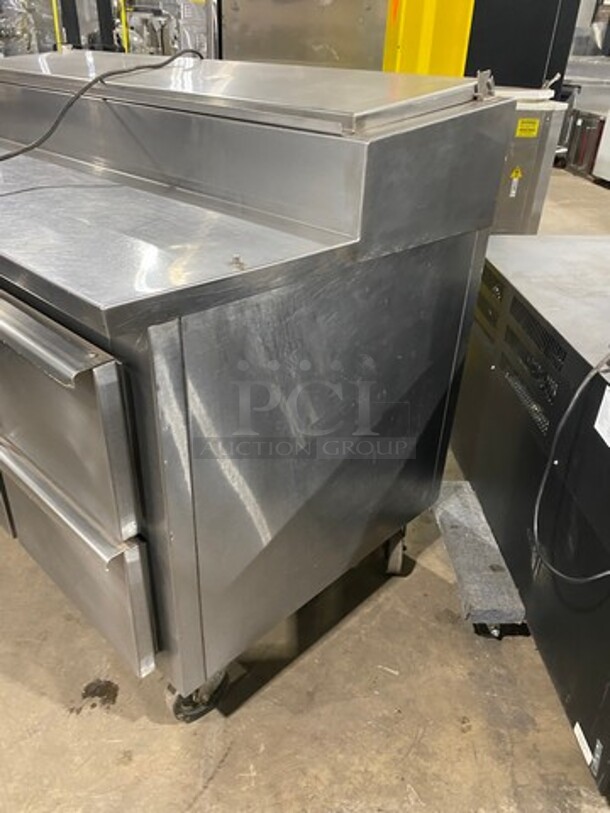 2010 Marsal Commercial Refrigerated Pizza Prep Table! With Single Door Storage Space! With 2 Drawers Underneath! All Stainless Steel! On Casters! Model: BM64 SN: 1319 115V 60Hz 1 Phase - Image 2 of 9