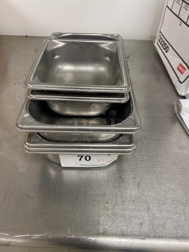 Commercial Assorted Size Steam Table/ Prep Table Food Pans! All Stainless Steel! 4x Your Bid!