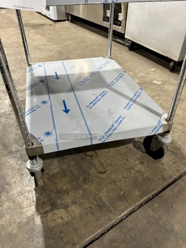 NEW! All Stainless Steel 2 Tier Utility Cart! On Casters! NSF!  - Image 4 of 6