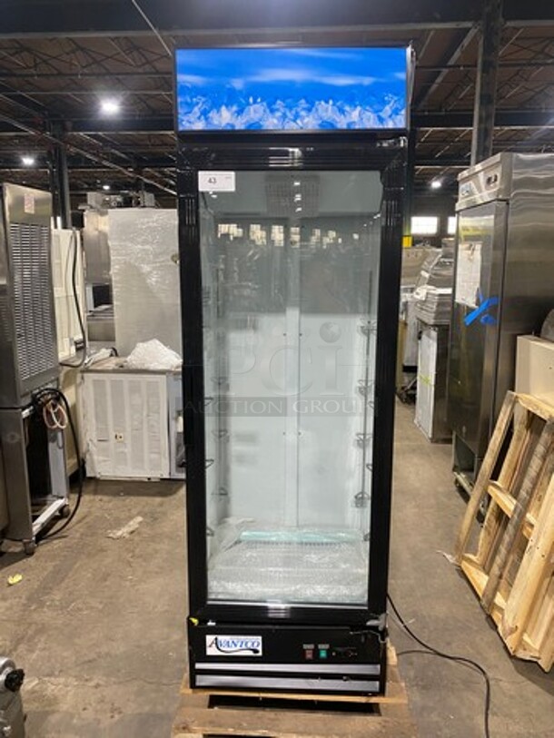 SCRATCH-N-DENT! Avantco Commercial Single Door Reach In Cooler Merchandiser! With View Through Door! Model: 178GDC15HCB SN: 7629310421082430 - Image 1 of 12