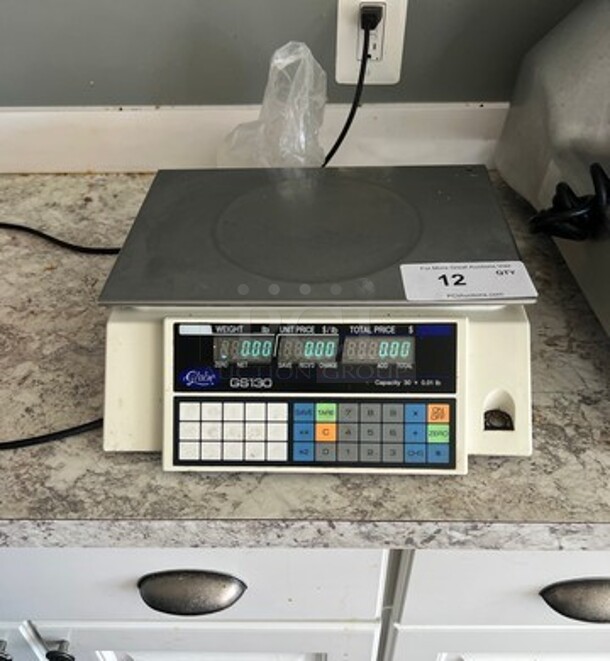 Globe Commercial Countertop Digital Weight/Price Scale! WORKING WHEN REMOVED! Model: GS130