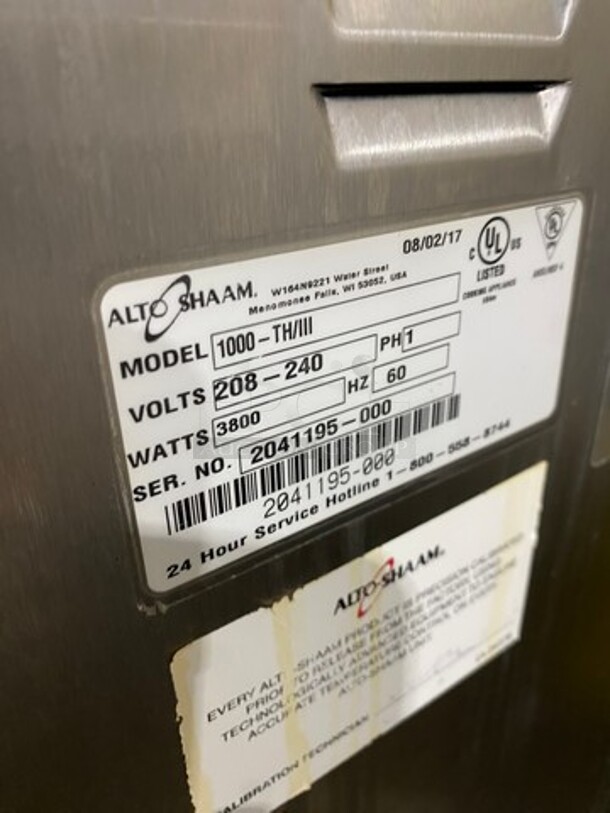 ALTO SHAM Stainless Steel Half Size Halo Hear Cook And Hold Oven!
MODEL 1000-TH-III Serial 2041195-000 208/240 V/ 1PH - Image 5 of 8
