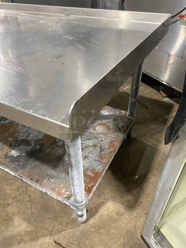 All Stainless Steel Equipment Stand Table! With Back & Side Splashes! With Underneath Storage Space! On Legs! - Image 2 of 7
