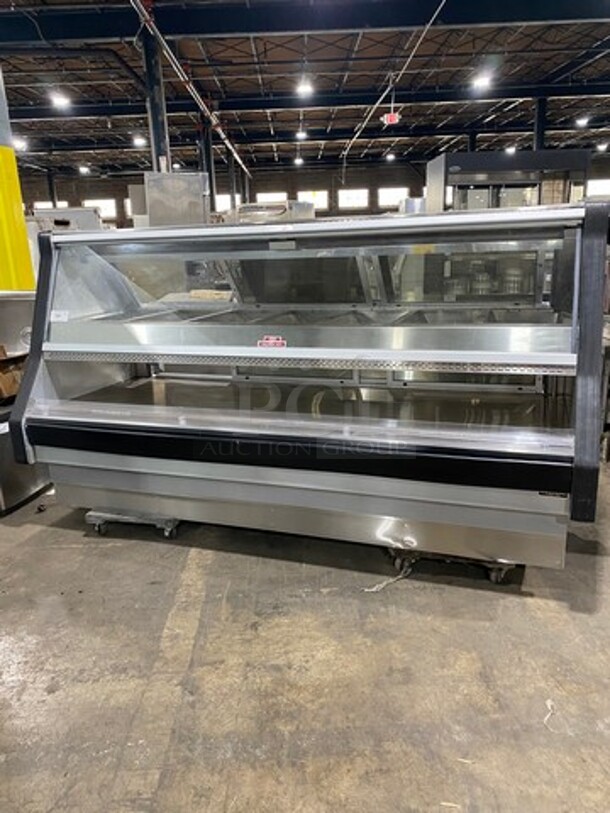GREAT FIND! LATE MODEL! 2014 Custom Deli's Commercial Heated Food Display Case Merchandiser! With Slanted Front Glass! Rear Access Doors! Lowering Prep Lines! With 7 Well For Food Pans! Stainless Steel Body! Model: DILW8CBSS SN: 26161R 120/208V 60HZ 3 Phase