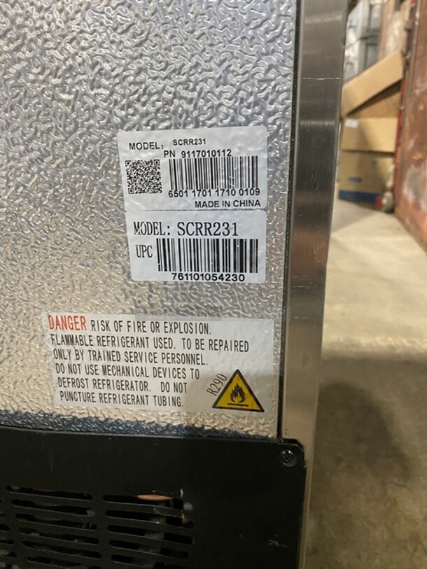 Summit Stainless Steel Commercial One door Reach In Cooler! On Commercial Casters! MODEL SCRR231! 115V 1 Phase!   - Image 10 of 11