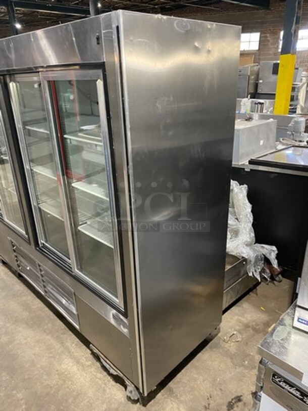 2013 Leader Commercial 4 Door Reach In Cooler Merchandiser! With View Through Doors! Poly Coated Racks! All Stainless Steel! Model: LS96 SN: PW05M0706 115V 60HZ 1 Phase - Image 4 of 9