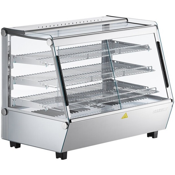 BRAND NEW SCRATCH & DENT! ServIt 423HDM36SA HDM-36 36" Self / Full Service 3 Shelf Countertop Heated Display Case with Sliding Doors - 120V, 1800W. Unit is damaged.  - Image 1 of 1