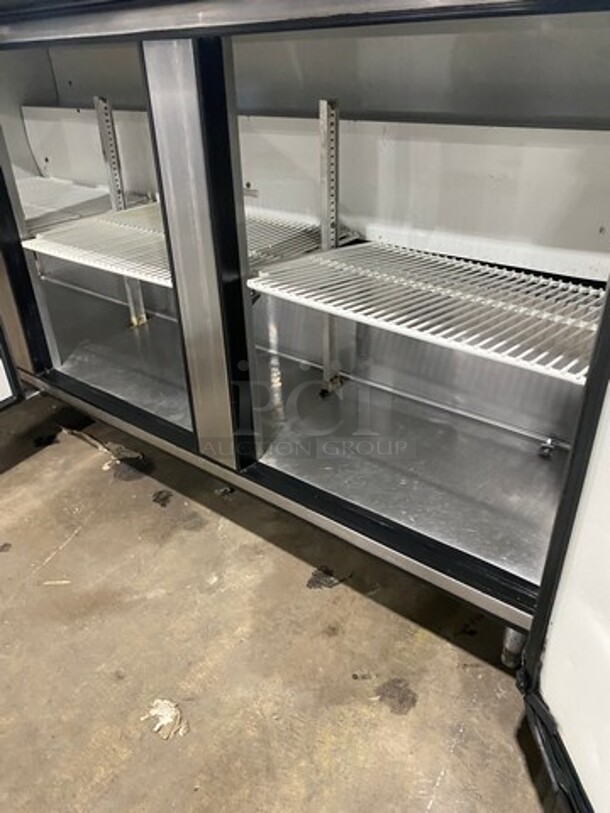True Commercial 3 Door Lowboy/ Worktop Cooler! With poly Coated Racks! With Backsplash! All Stainless Steel! On Legs! Model: TWT72 SN: 13432767 115V 60HZ 1 Phase - Image 6 of 10