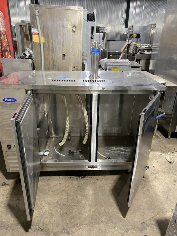 ATOSA All Stainless Steel Dual Tower 4 Tap Beer Kegerator! On Casters! Model: MKC58 SN: MKC58AUS100318091600C40018 115V/60Hz/1 Phase!  - Image 5 of 6