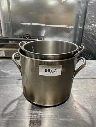 Assorted Size Stock Pots! With Side Handles! 2x Your Bid!