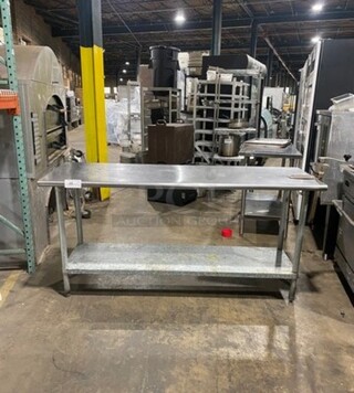 Solid Stainless Steel Work Top/ Prep Table! With Mounted Can Opener! With Storage Space Underneath! On Legs!