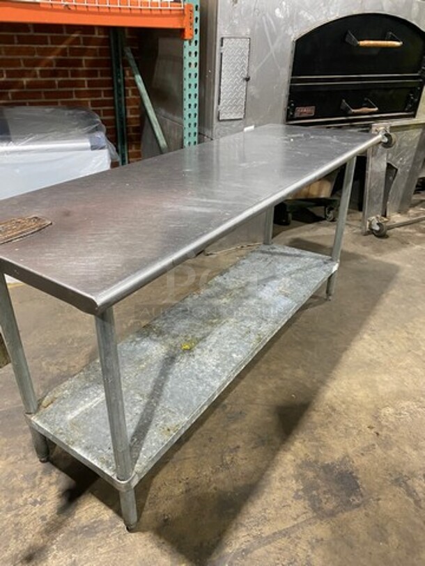 Solid Stainless Steel Work Top/ Prep Table! With Mounted Can Opener! With Storage Space Underneath! On Legs! - Image 3 of 9
