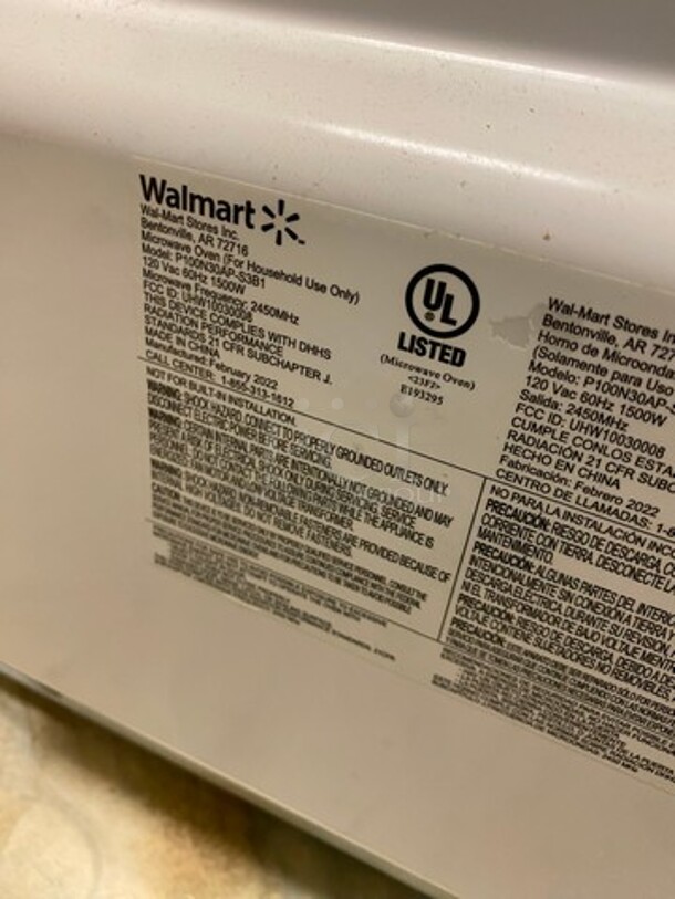 LATE MODEL! 2022 Hamilton Beach Countertop Microwave Oven! WORKING WHEN REMOVED! Model: P100N30APS3B1 120V - Image 7 of 8