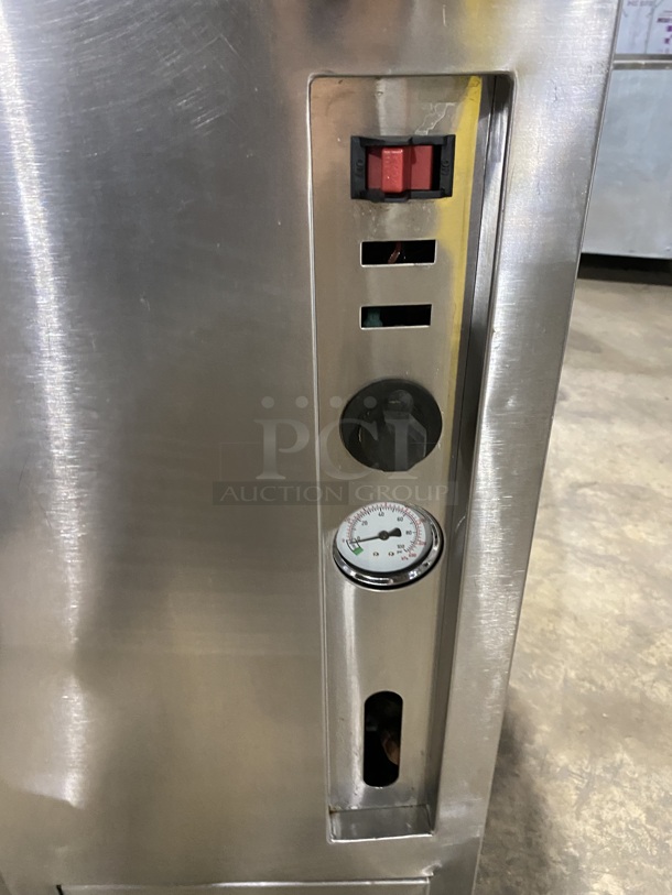 WOW! Groen All Stainless Steel GL60 Commercial Self Contained Natural Gas Powered Jacketed Soup Kettle! Steam Master Series! On Legs! MODEL:GL60 SN:51057-10T-6643!
 - Image 6 of 11