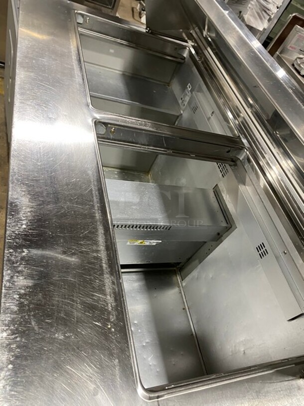Randell Commercial Refrigerated Mega Top Sandwich Prep Table! With 2 Door Underneath Storage! All Stainless Steel! On Casters! MODEL 9040K7 SN:W14439141 115V 1PH  - Image 7 of 9