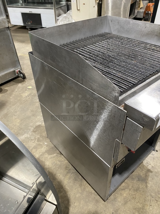 All Stainless Steel! Natural Gas Powered Commercial Char Broiler Grill! On Equipment Stand W/Under Shelf on Commercial Casters! - Image 2 of 8