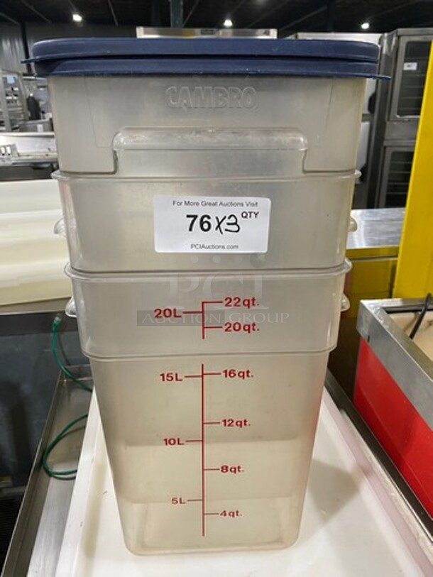Cambro Clear Poly 22QT Food Container! 3x Your Bid!