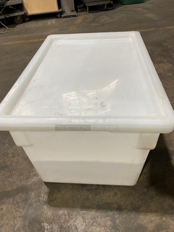 White Poly Storage Bin! With Lid! - Image 2 of 4