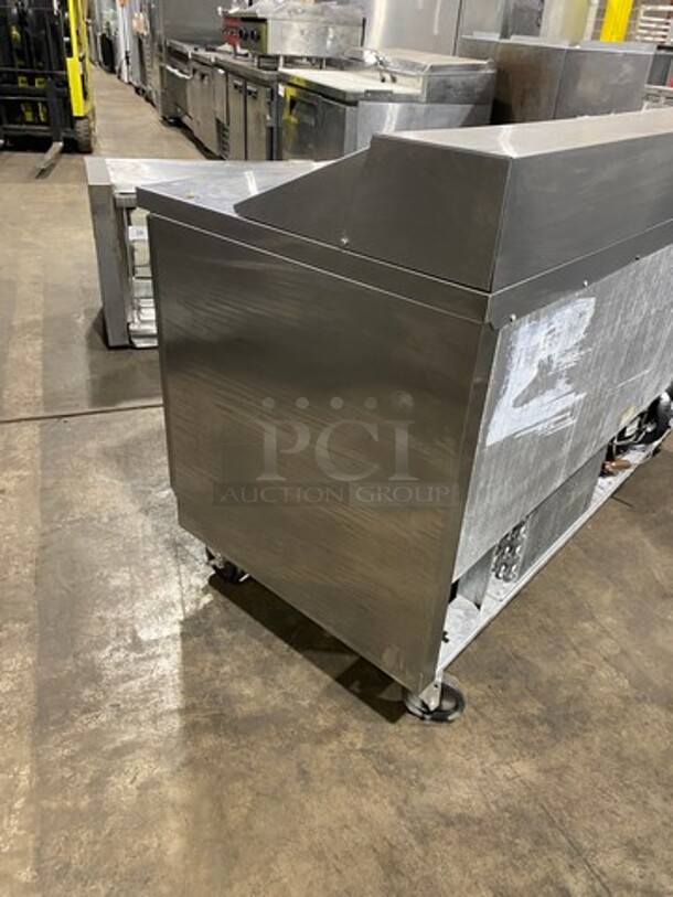 Beverage Air Commercial Refrigerated Mega Top Sandwich Prep Table! With 2 Door Storage Space Underneath! Poly Coated Racks! All Stainless Steel! On Casters! Model: SPE6016 SN: 10904853 115V 60HZ 1 Phase - Image 4 of 9