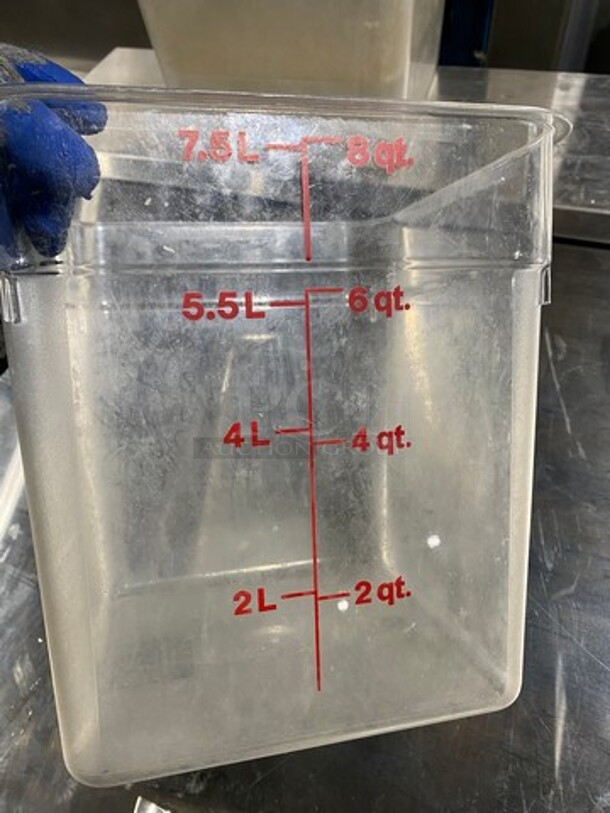 Cambro 8Qt Clear Poly Food Containers! 9x Your Bid! - Image 3 of 7