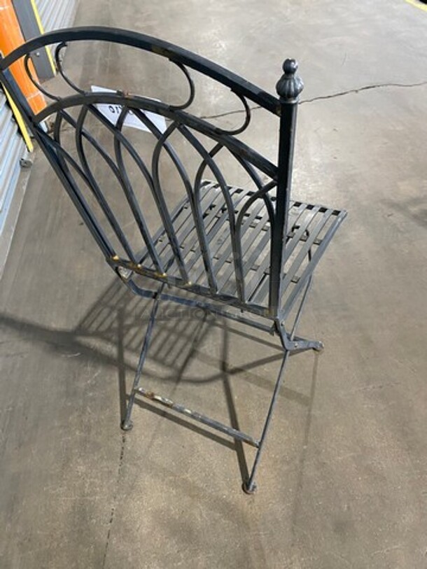 Black Metal Foldable Patio Chairs! 10x Your Bid! - Image 4 of 6