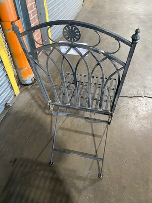 Black Metal Foldable Patio Chairs! 10x Your Bid! - Image 3 of 5
