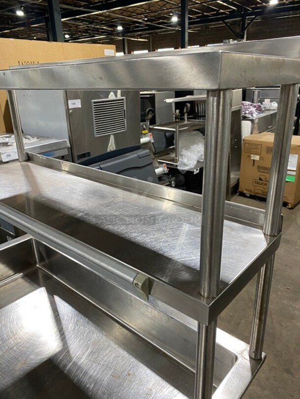 Stainless Steel Worktable With Back Splash And With Double Overhead Shelf! - Image 7 of 7