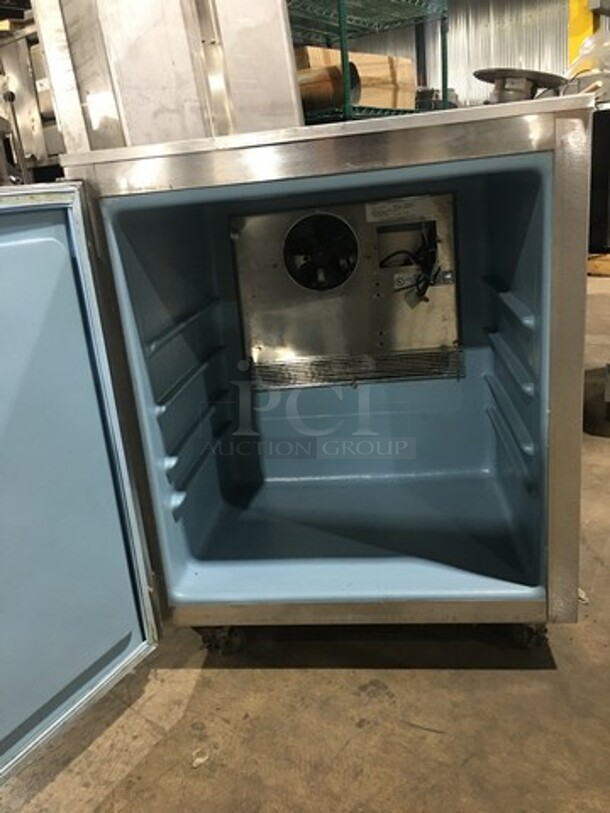 Delfield Enodis Commercial Single Door Lowboy/Worktop Cooler! All Stainless Steel! On Casters! Model: 407CADHL SN: 0507036102124T 115V 60HZ 1 Phase - Image 6 of 9