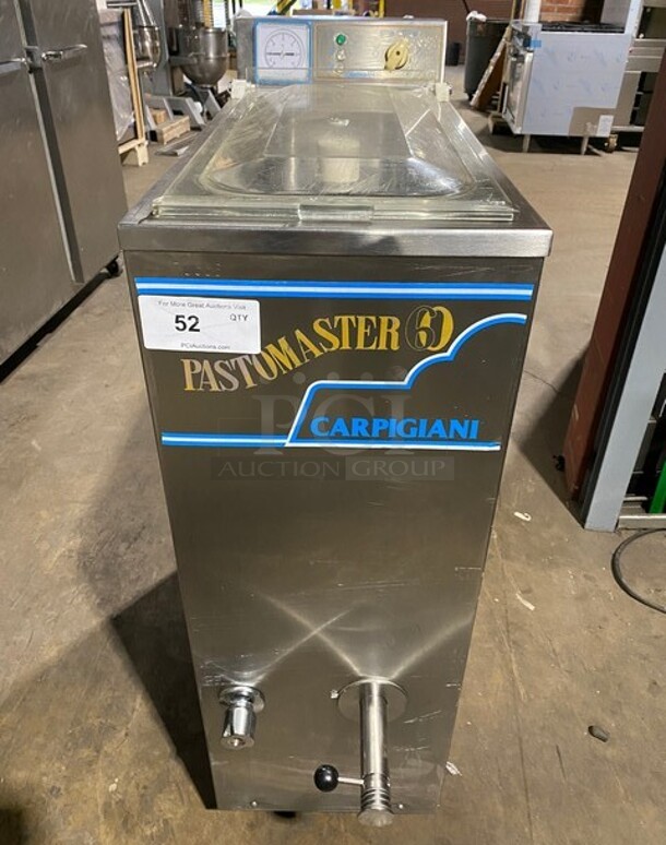 NICE! Carpigiani Commercial Floor Style Pasteurizer Machine! All Stainless Steel! Model PASTOMASTER60 Serial 470888! 220V 3Phase! On Casters!