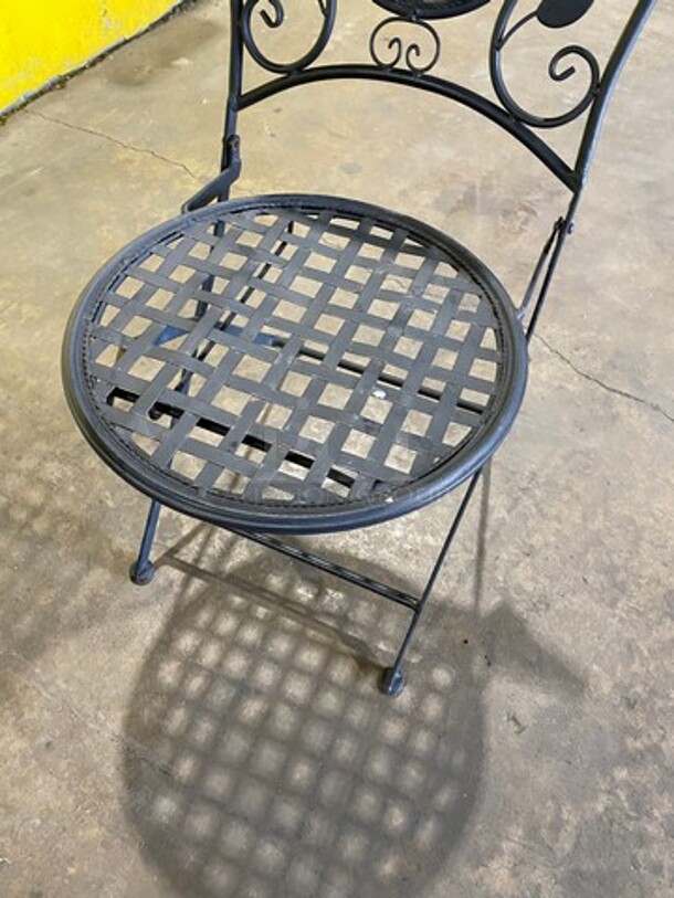 Black Metal Foldable Patio Chairs! 10x Your Bid! - Image 6 of 7