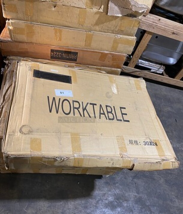 BRAND NEW! IN THE BOX! Solid Stainless Steel Work Top/ Prep Table! With Legs! ASSEMBLY NEEDED! - Image 1 of 3