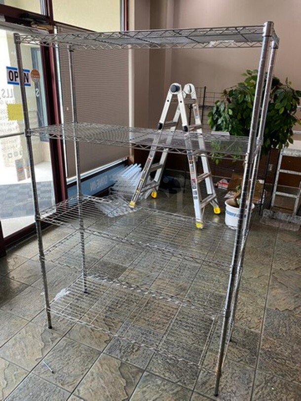 Commercial Metal 5 Tier Shelf! On Legs! BUYER MUST DISMANTLE! PCI CANNOT DISMANTLE FOR SHIPPING! PLEASE CONSIDER FREIGHT CHARGES! - Image 2 of 5