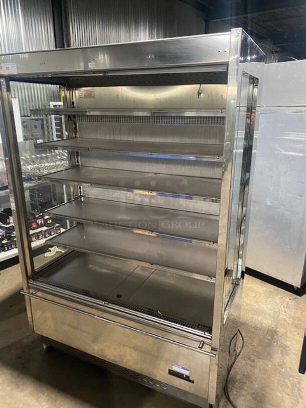 Langer All Stainless Steel Commercial Refrigerated Grab N Go Open Merchandiser! On Casters!  - Image 9 of 9