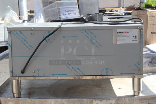 BRAND NEW SCRATCH & DENT! ServIt WDSFS-1 Single Freestanding Drawer Warmer - 450W, 120V. S/N: 202405-00861 Out of Original Packaging. Cosmetic Damage. Dented and legs bent on right front and back corners.  - Image 4 of 9