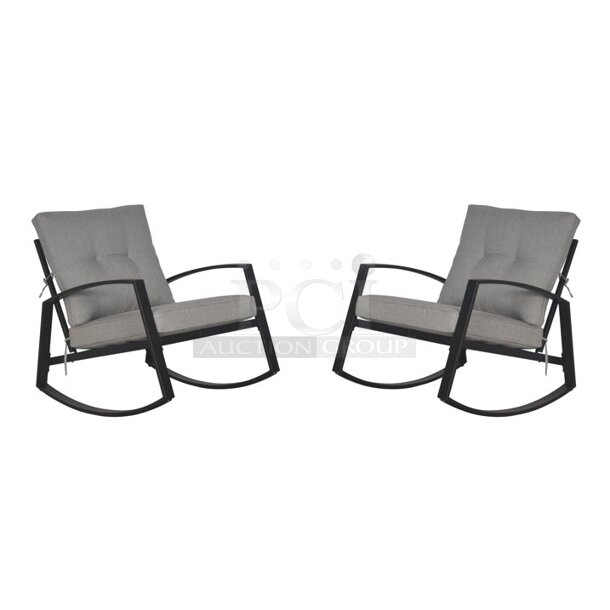 ROCK THE NITE AWAY! Mainstays Asher Springs 2-Piece Outdoor Furniture Patio Rocker Set -Grey. 27.5