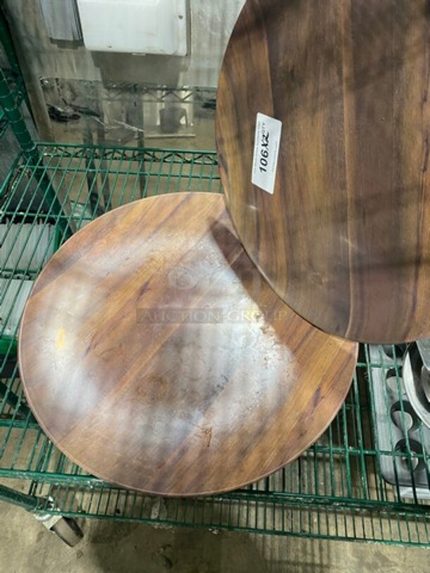 Carlisle Wooden Pattern Top Poly Food Display Platter! 2x Your Bid! - Image 3 of 6