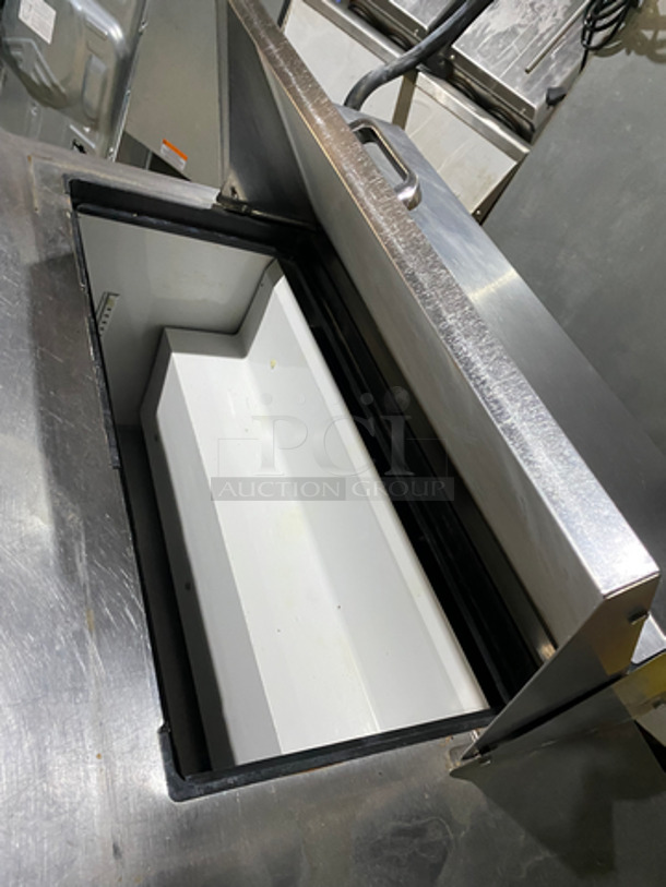 NICE! True Commercial Refrigerated Sandwich Prep Table! With 2 Door Underneath Storage Space! All Stainless Steel! On Casters! Model: TSSU4808 SN: 7493962 115V 60Hz 1 Phase - Image 8 of 9