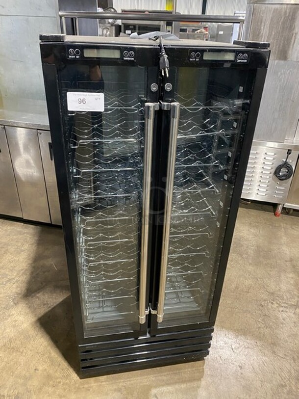 NICE! Franklin Chef Commercial Double Glass Door Dual Temp Refrigerated Wine Cellar! With 100 Bottle Capacity! 115V 1 Phase! Model: FWC100 SN: 0507000085! Working When Removed! - Image 1 of 8