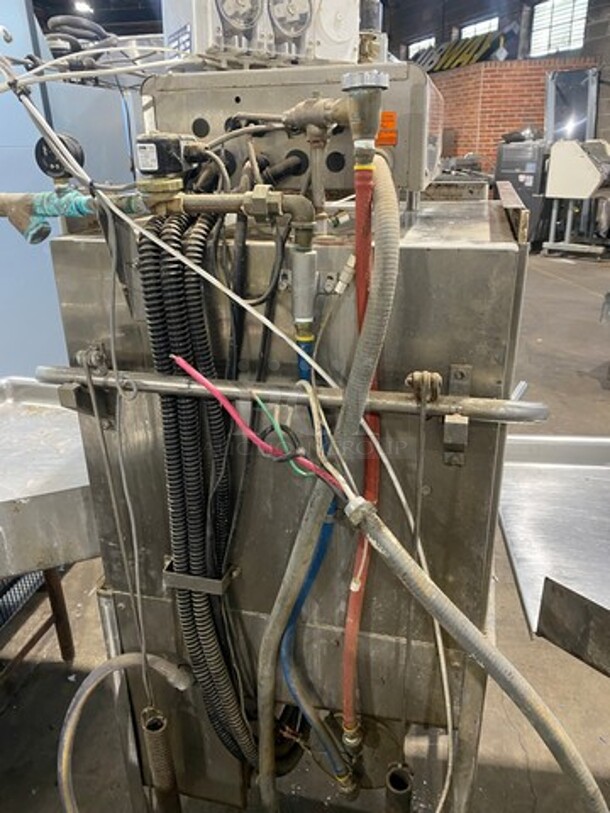 WOW! Noble Commercial Pass-Through Dishwasher Machine! All Stainless Steel! On Legs! With Dual Side Dishwasher Table! With Back Splash! - Image 9 of 12